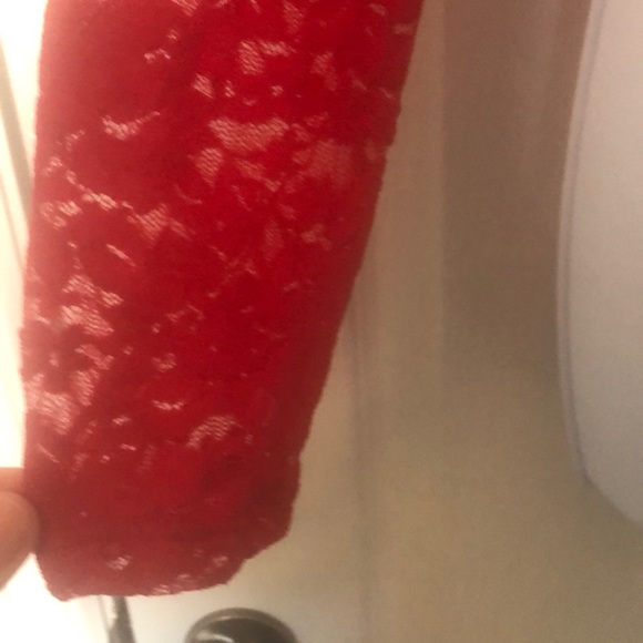 NWT Guess Victotorian Red Lace Longsleeve Bodysuit - Picture 9 of 13